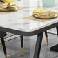 Set di dinette glam con sedie in metallo nero 1/2/5/7 pezzi Set da pranzo lucido