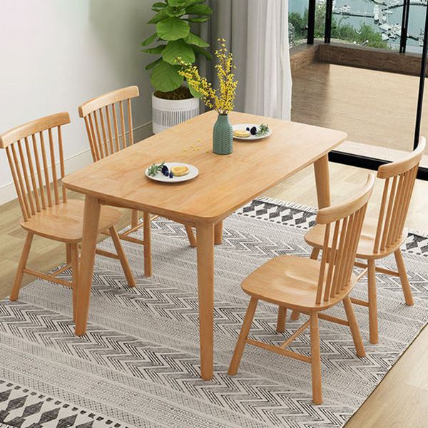 Simplicity Rectangle Dining Table Oak Solid Wood Table with 4 Legs for Dining Room Clearhalo ' dining_table' 'Dining Tables & Seating' 'Dining Tables' 'furn' 'furn_dining_table' 'Furniture' 'furniture_dining_table' 'Kitchen & Dining Furniture' 'kitchen&dining_furn' 'kitchen' 'kitchen_dining_table' 1200x1200_4fe2397c-fab5-4e35-b026-1789ff1ef5ec