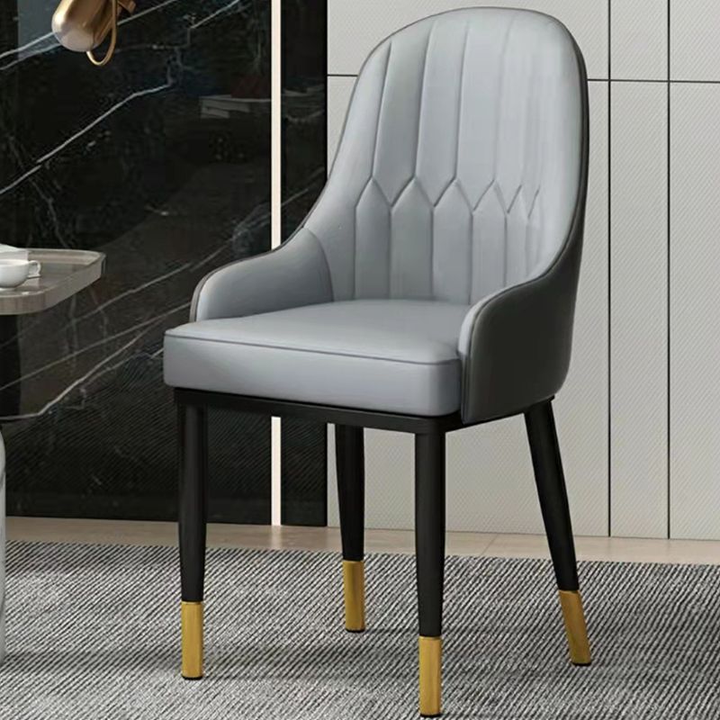 Modern Style Arm Chair Metal Solid Back Dining Chair for Kitchen Clearhalo 'Dining Chairs' 'Dining Tables & Seating' 'dining_chair' 'furn' 'furn_dining_chair' 'Furniture' 'Kitchen & Dining Furniture' 1200x1200_4fe29d3e-61b2-4df7-b1a0-8ebed1ed58dd