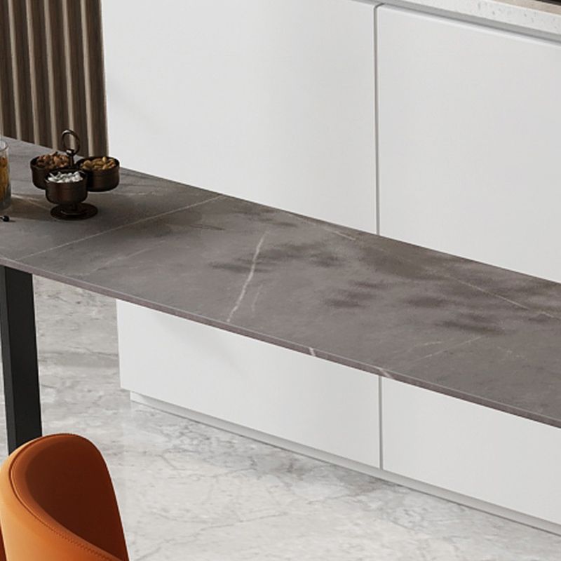 Industrial Style Rectangle Stone Bar Table 42-inch Height Metal Pedestal Bistro Table Clearhalo 'Bar Furniture' 'Bar Tables' 'bar_tables' 'furn' 'furn_bar_tables' 'Furniture' 'furniture_bar_tables' 'Kitchen & Dining Furniture' 1200x1200_4fe41cff-b0c6-49c7-8239-5aed059bc344