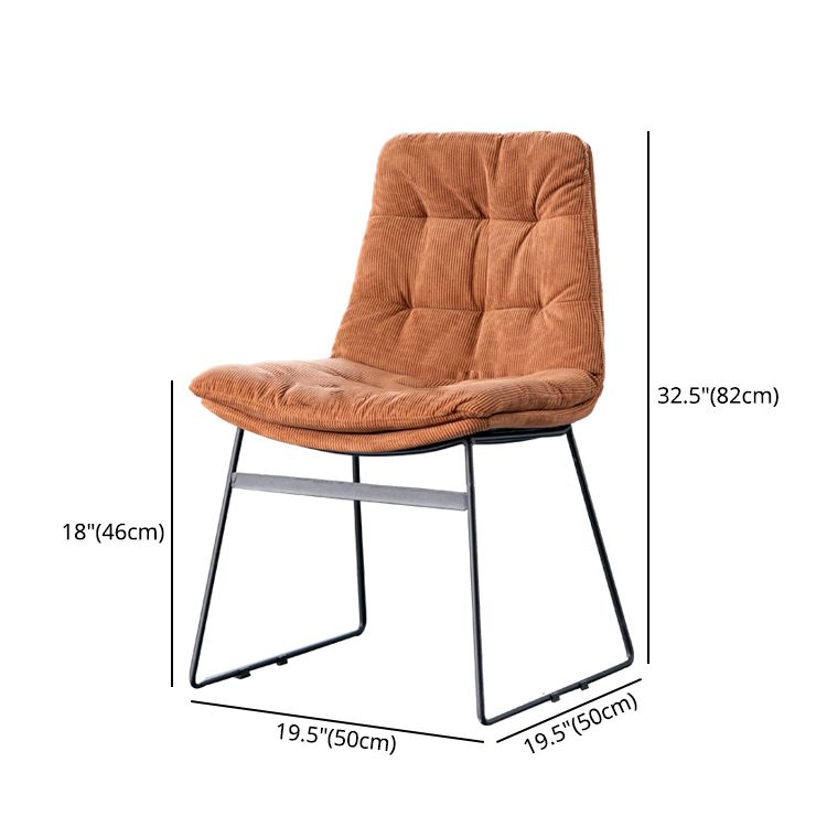 Nordic Upholstered Armless Dining Chairs Metal Legs Solid Back Chair for Home Use Clearhalo ' kitchen&dining_furn' 'Dining Chairs' 'Dining Tables & Seating' 'dining_chair' 'furn' 'furn_dining_chair' 'Furniture' 'furniture_dining_chair' 'Kitchen & Dining Furniture' 'kitchen' 1200x1200_4fe53e3e-387c-431f-a2a0-f4481640f6c2