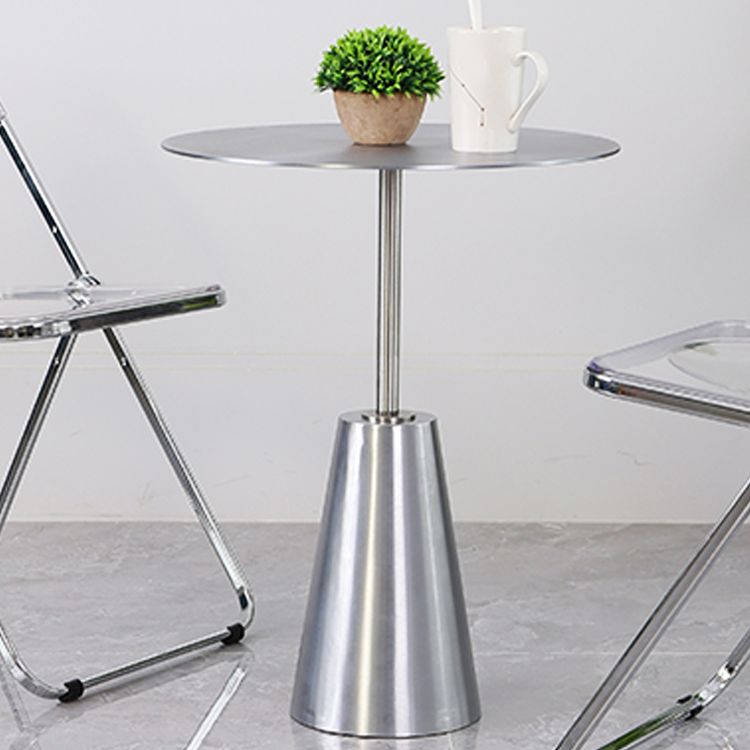 Mid-Century Metal Pedestal End Table Round Side End Table for Living Room