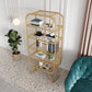 Contemporary Bookshelf Closed Back Metal Shelves Included Bookcase