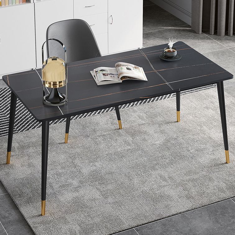 Descrito de escritura de piedra contemporánea escritorio de oficina de 29.53 pulgadas de altura con base de Parsons