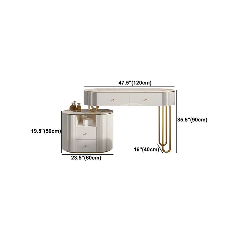 Slate Top Glam Make-up Eitelkeit 4 Schubladen Eitelkeitsverkederedisch Set