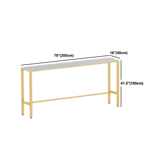 Tavolo da tavolo da pub glam altezza altezza rettangolare tavolo da barra in pietra bianca