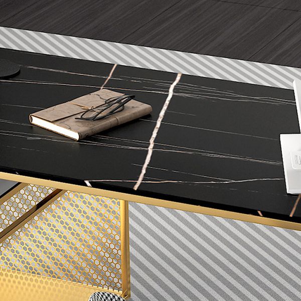 Glam Marble Mirrored Office Desk Pedestal 1-drawer Writing Desk Clearhalo 'furn' 'furn_office_desk' 'Furniture' 'Office Desks' 'Office Furniture' 'office_desk' 1200x1200_4febf1f0-1c54-4490-a12f-b22aaa65a6cb