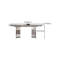 Modern Fixed Dining Table Set 1/5/7 Rectangle Stone Dinette Set with Chairs
