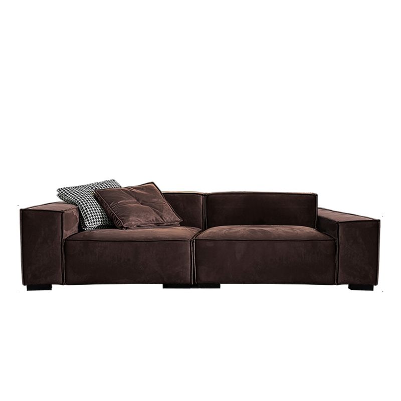 Contemporary Scratch resistant Sofa 25.6"H Fabric Tight Back Square Arm Sofa,Dark Brown Clearhalo 'furn' 'furn_sofas' 'Furniture' 'furniture_sofas' 'kitchen' 'kitchen_sofas' 'Living Room Furniture' 'Sofa' 'sofas' 1200x1200_4feeb61e-7a7f-4b2d-b2cb-d46071f1d9df