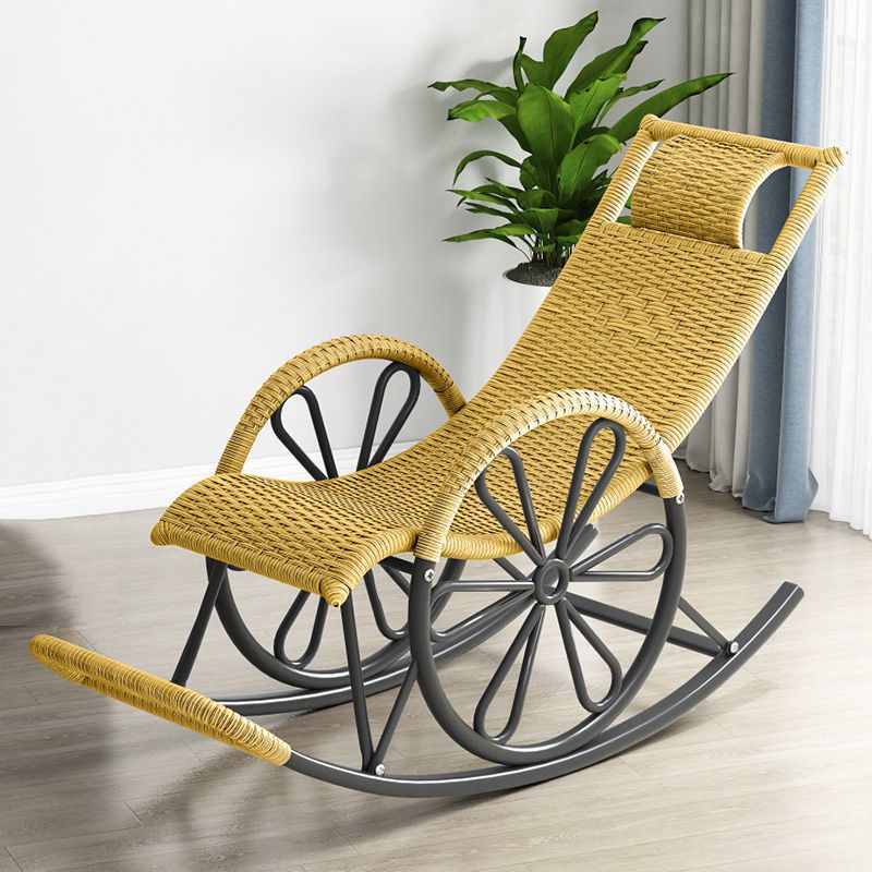 アイアンベースレジャーシングルチャイズレイジーチェアバルコニーリクライナーロッキングチェア