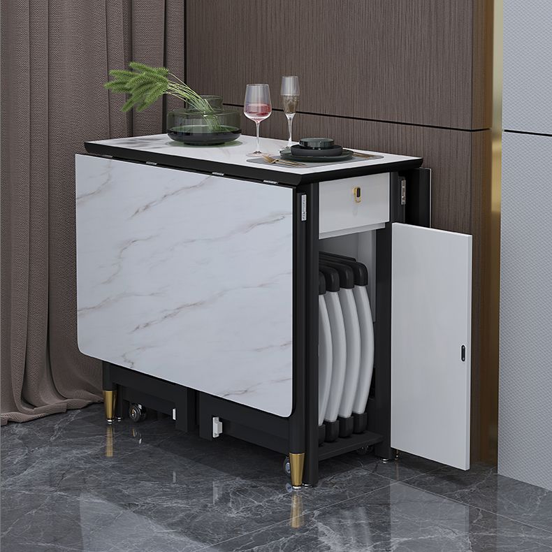 Solid Wood Contemporary Rectangular Table Glass Top Table with Drop Leaf Clearhalo 'Dining Tables & Seating' 'Dining Tables' 'dining_table' 'furn' 'furn_dining_table' 'Furniture' 'furniture_dining_table' 'Kitchen & Dining Furniture' 'kitchen' 'kitchen_dining_table' 1200x1200_4ff09c43-898d-4b43-b15a-51b91bdbeb47