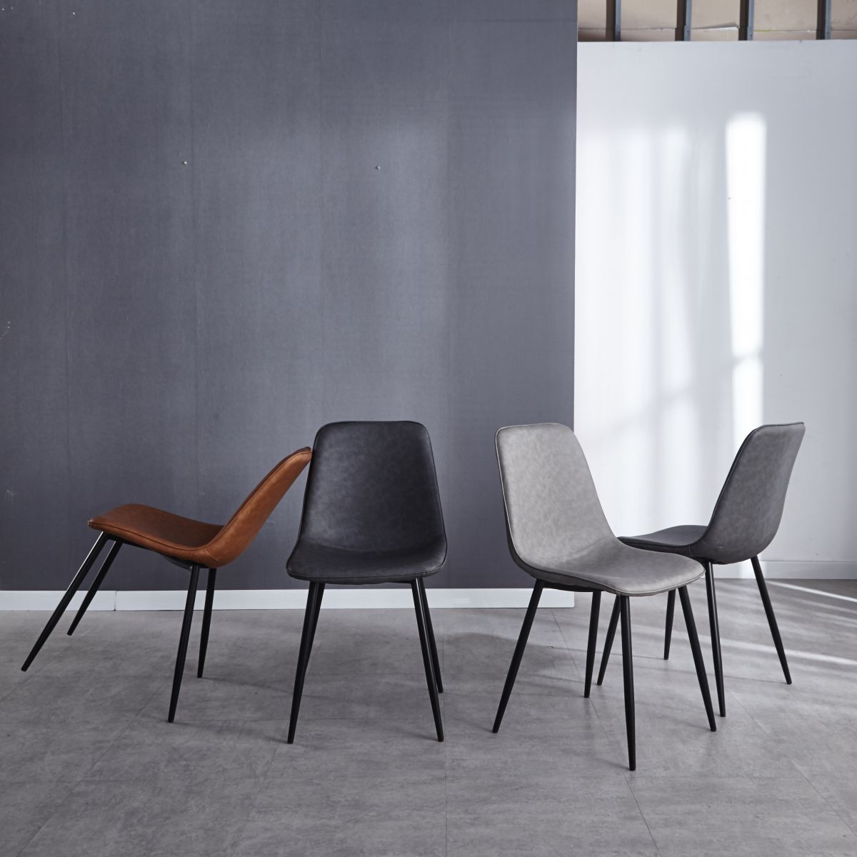 Modern Style Faux Leather Chairs Solid Back Dining Armless Chair for Home Use Clearhalo ' kitchen&dining_furn' 'Dining Chairs' 'Dining Tables & Seating' 'dining_chair' 'furn' 'furn_dining_chair' 'Furniture' 'furniture_dining_chair' 'Kitchen & Dining Furniture' 'kitchen' 1200x1200_4ff20ddf-8b79-4908-8d79-60ee8809cd96