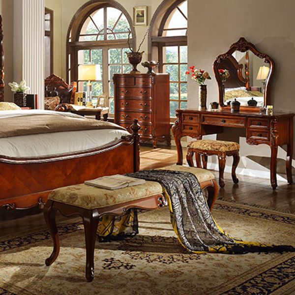 3-Piece Standing Brown Vanity Dressing Table Set with Makeup Table and Stool Clearhalo 'Bedroom Furniture' 'furn' 'furn_makeup_vanities' 'Furniture' 'Makeup Vanities' 'makeup_vanities' 1200x1200_4ff2c8f3-48bd-473c-adb3-97a3f704941e