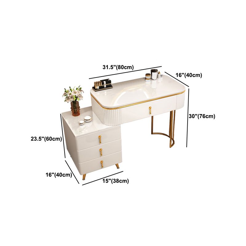 Contemporary Make-up Vanity White Vanity Dressing Table with Drawers
