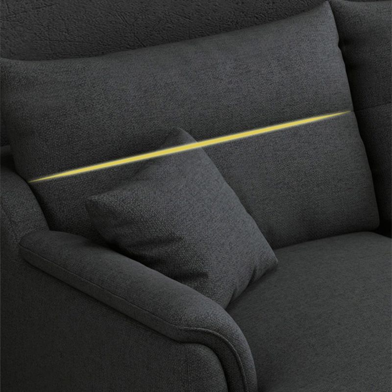 Braccio top cuscino sezionale tessuto a 4 posti a forma di l sezionale con cuscini