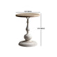 Mesa de cóctel envejecida de estilo francés, mesa de centro con pedestal de madera para sala de estar