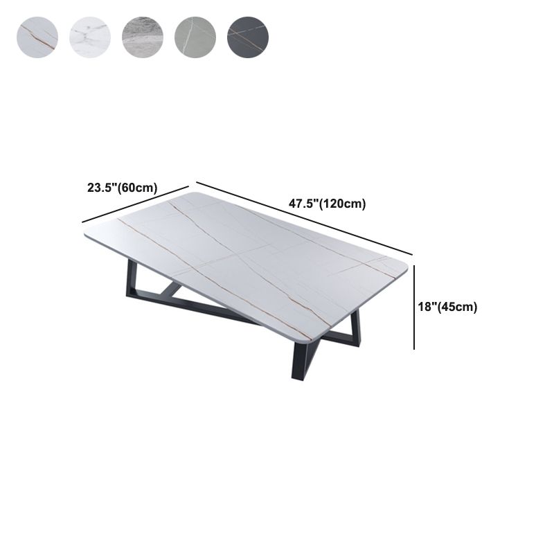 スレートコーヒーテーブル長方形のオープンシェルフミニマリストコーヒーテーブル