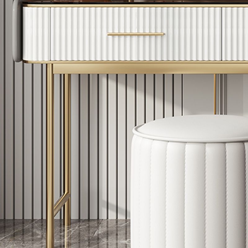 Ensemble de vanité de maquillage, table avec plateau en verre et tiroirs à fermeture doux