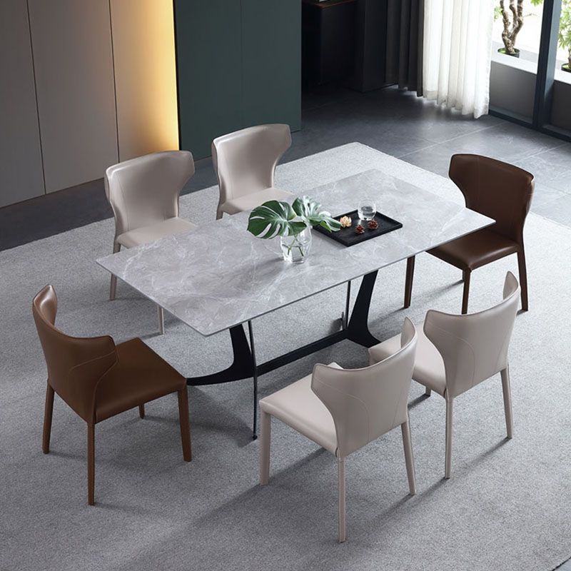 Modern Leather Dining Room Chair Armless Wingback Side Chair for Home Use Clearhalo ' kitchen&dining_furn' 'Dining Chairs' 'Dining Tables & Seating' 'dining_chair' 'furn' 'furn_dining_chair' 'Furniture' 'furniture_dining_chair' 'Kitchen & Dining Furniture' 'kitchen' 1200x1200_4ff878c9-dc4d-48cd-9b95-1b87133938fb