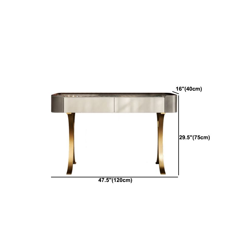 2 cajones de tocador con taburete Glam Stone Top Manaup Tocador de tocador