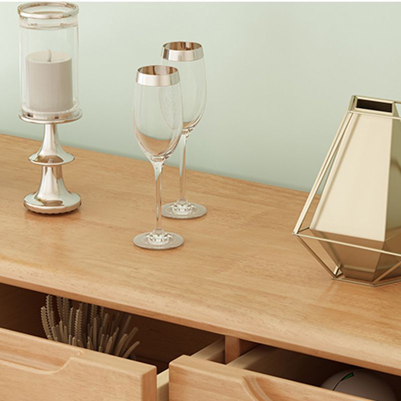 Cassa di stoccaggio in legno di gomma Caramine moderno per la camera da letto con cassetti