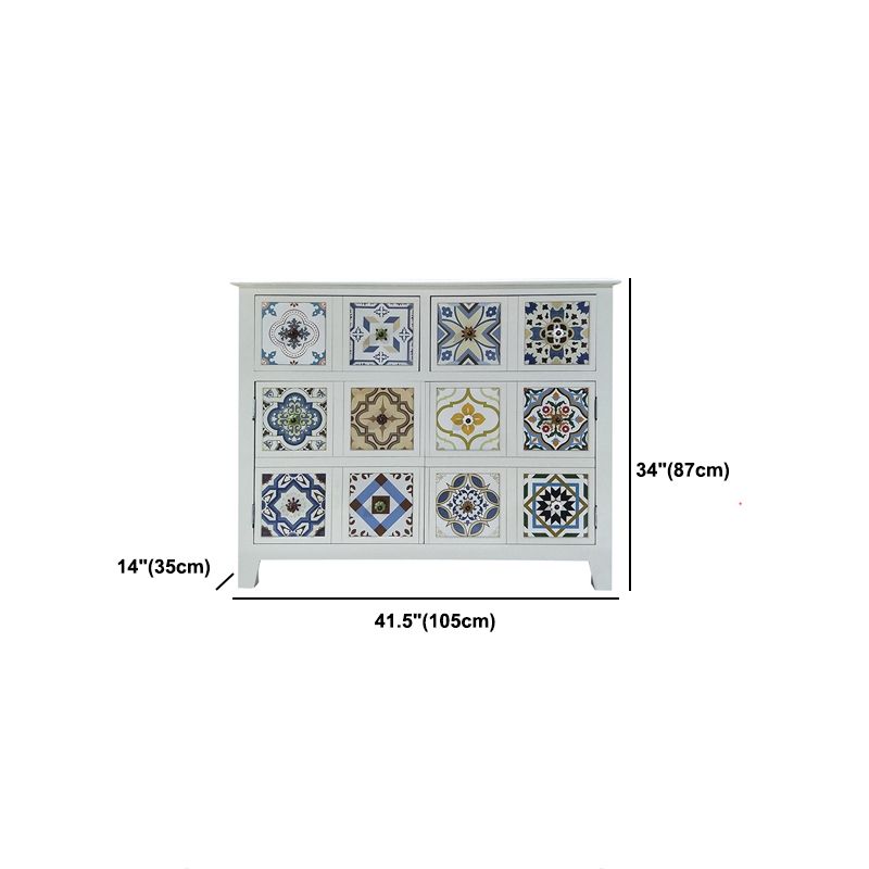 Cassa in legno rustico con cassa di stoccaggio a 4 gambe con cassetti per camera da letto