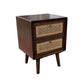 Solid Wood Night Table Modern Drawers Included 2 Drawer Accent Table Nightstand with Legs