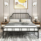 Modern Rectangular Headboard Bed Open-Frame Iron Bed With Metal Legs