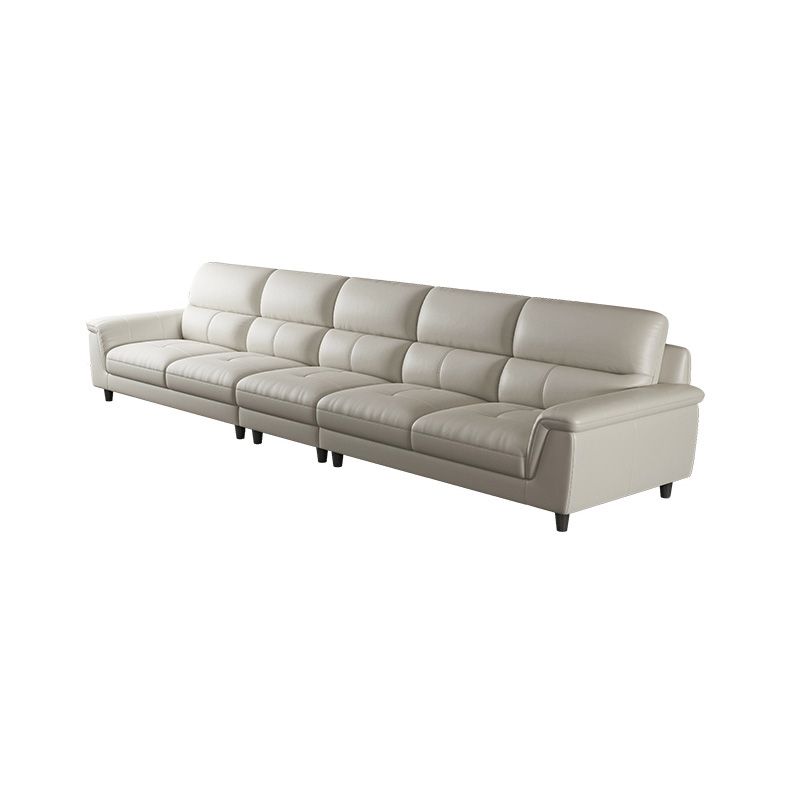Modern Cream High Back Sofa and Chaise Pillow Top Arm Leather Sectional Clearhalo 'furn' 'furn_sectionals' 'Furniture' 'furniture_sectionals' 'kitchen' 'kitchen_sectionals' 'Living Room Furniture' 'Sectionals' 1200x1200_4ffd3bfd-b112-496c-be33-166d1b00f579