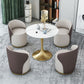 Glam 1/2/4/5 Pieces Gold Dinette Set with White Sintered Stone Top Round Dining Table Set Clearhalo 'Dining Room Sets' 'Dining Tables & Seating' 'dining_room_set' 'furn' 'furn_dining_room_set' 'Furniture' 'furniture_dining_room_set' 'Kitchen & Dining Furniture' 1200x1200_4ffe7fd4-69ae-4202-84e7-5766b6f100df