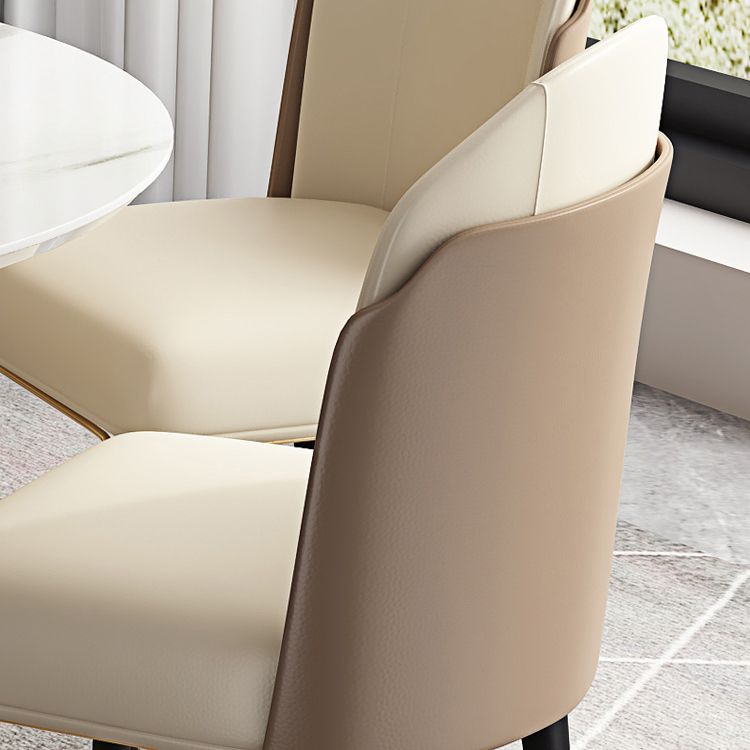 Glam 1/3/4/5/7/9 Pieces Round Dining Table Set with Sintered Stone Top Turntable Furniture Clearhalo 'Dining Room Sets' 'Dining Tables & Seating' 'dining_room_set' 'furn' 'furn_dining_room_set' 'Furniture' 'furniture_dining_room_set' 'Kitchen & Dining Furniture' 'kitchen&dining_furn' 'kitchen' 1200x1200_4fff8111-e68e-4af8-a051-2cfe05da4ffa