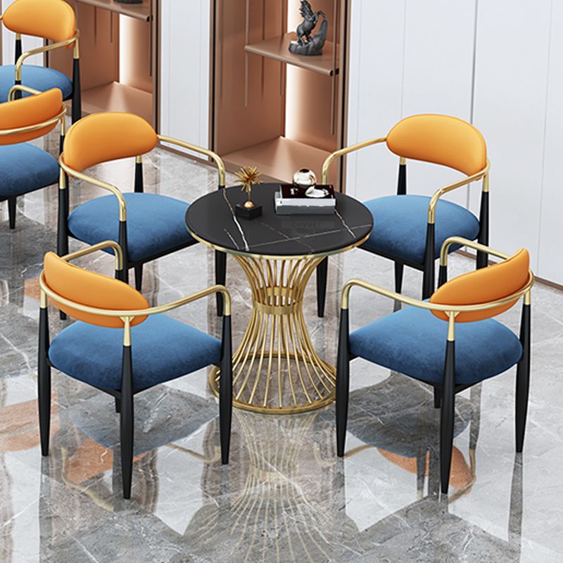 Glam Faux Marble Dining Table Metal Dining Table for Home Use Clearhalo 'Dining Tables & Seating' 'Dining Tables' 'dining_table' 'furn' 'furn_dining_table' 'Furniture' 'Kitchen & Dining Furniture' 1200x1200_4fffbab1-2c08-41b1-a930-115248ab685c