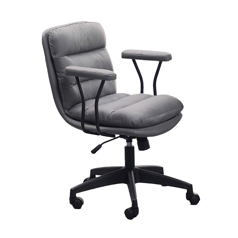 Black Nylon Base Contemporary Office Chair Swivel Computer Desk Chair Clearhalo 'Furniture' 'furniture_office_chair' 'Office Chairs' 'Office Furniture' 'office_chair' 1200x1200_50005855-26ac-4530-9919-0a69cf674d8a