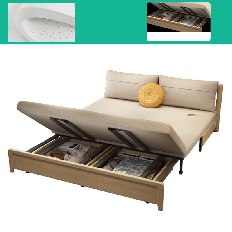 31.5" Linen Blend Armless Sleeper Scandinavian Styled Sleeper Sofa Bed