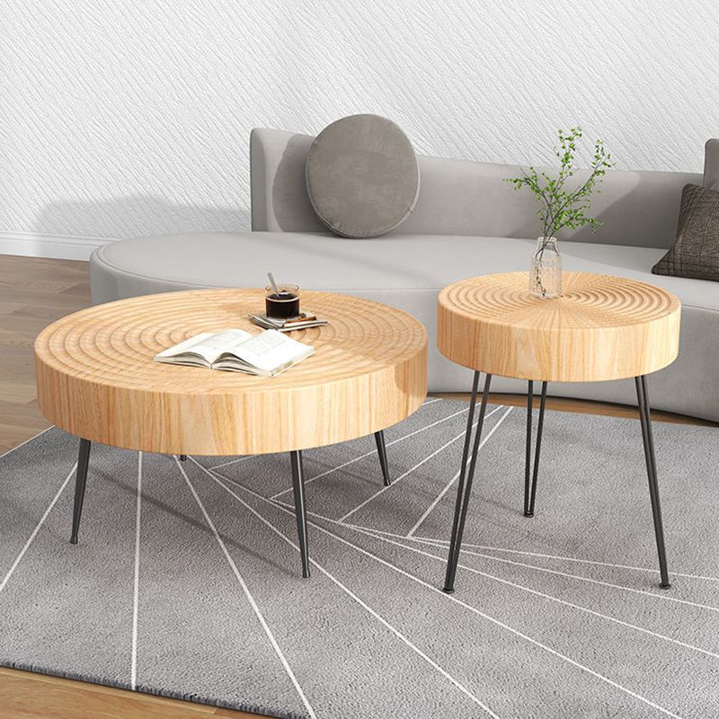 Contemporary Cocktail Table Round Solid Wood Coffee Cocktail Table Clearhalo 'Coffee & Accent Tables' 'Coffee Tables' 'coffee_tables' 'furn' 'furn_coffee_tables' 'Furniture' 'Living Room Furniture' 1200x1200_5000e465-295d-47a6-a1df-10000cb9e23e