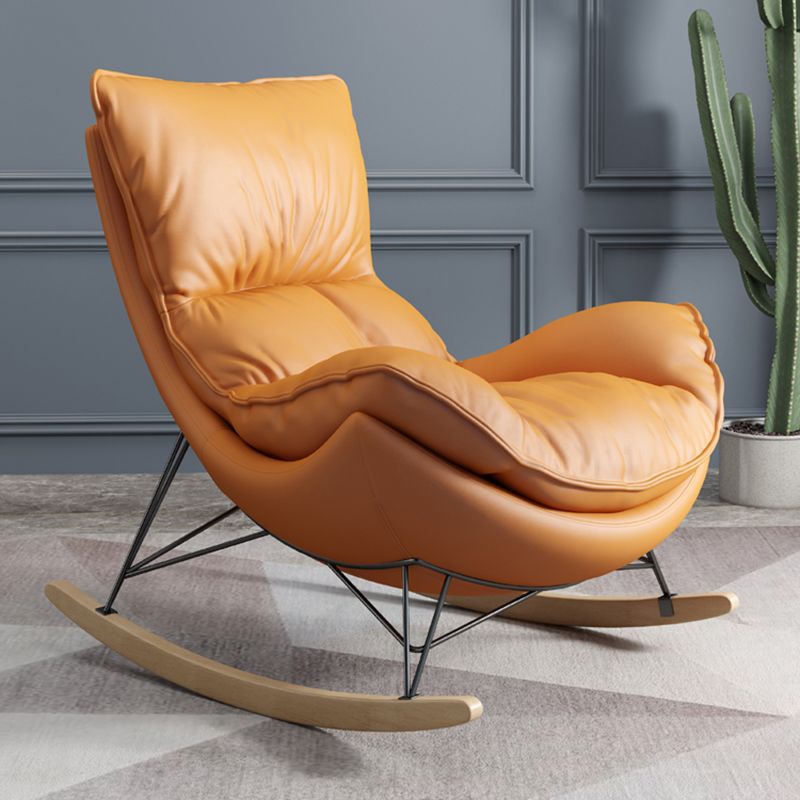 Ergonomic with Ottoman Rocker Chair with Padded Seat Rocking Chair Spindle
