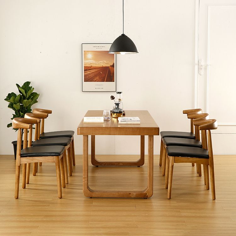 Rectangle Sled Base Dining Site Table Solid Wood Dining Room Collection for Indoor Clearhalo ' dining_table' 'Dining Tables & Seating' 'Dining Tables' 'furn' 'furn_dining_table' 'Furniture' 'furniture_dining_table' 'Kitchen & Dining Furniture' 'kitchen&dining_furn' 'kitchen' 'kitchen_dining_table' 1200x1200_5002d902-8e4e-4879-a8fd-d0b7a7c2a02b