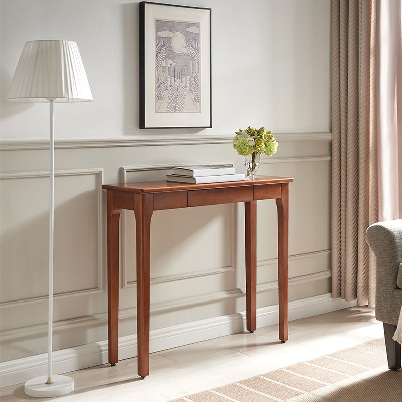 Tavolo da console in legno a 4 gambe a 4 gambe con archiviazione