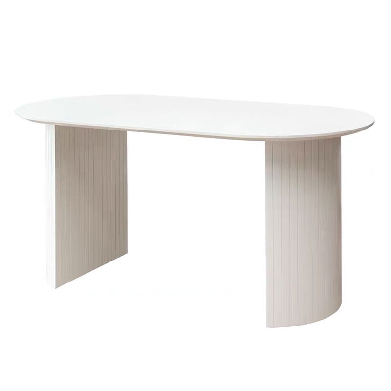 Modern Solid Wood Table for Restaurant Oval Kitchen Table with Double Pedestal Clearhalo 'Dining Tables & Seating' 'Dining Tables' 'dining_table' 'furn' 'furn_dining_table' 'Furniture' 'furniture_dining_table' 'Kitchen & Dining Furniture' 'kitchen' 'kitchen_dining_table' 1200x1200_500466b3-9618-4716-9e0d-cddafa74e742