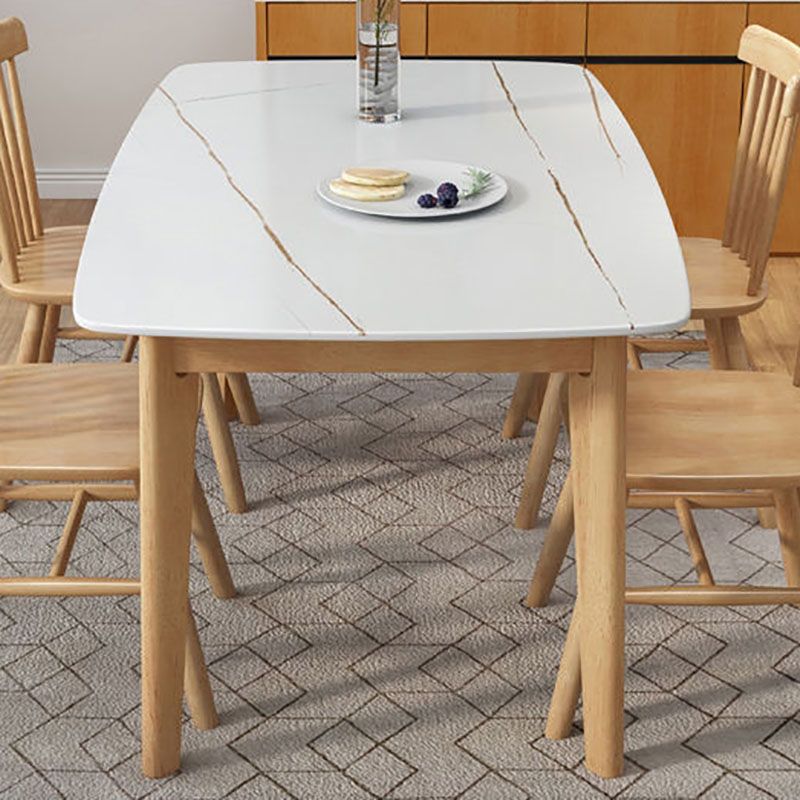 Table à manger moderne du milieu du siècle du milieu du siècle avec 4 pattes en bois sans chaise