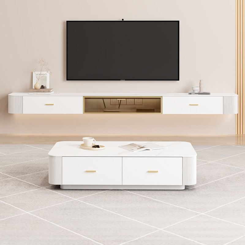 Modernism White TV Console Stone Media Console with Drawers for Home Clearhalo 'furn' 'furn_tv_stands_entertainment_centers' 'Furniture' 'Living Room Furniture' 'TV Stands & Entertainment Centers' 'TV Stands & Media Storage Furniture' 'tv_stands_entertainment_centers' 1200x1200_50071190-2640-4675-94f2-6d9df6fb5f34