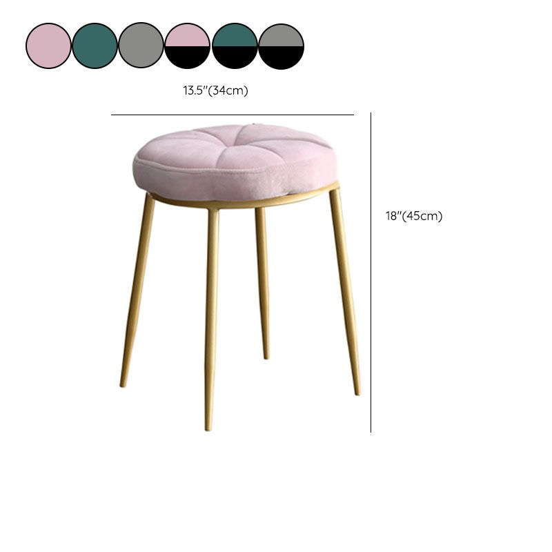 Velvet Upholstered Ottoman Velvet Colored Flower Shape Metal Frame Ottoman Clearhalo 'furn' 'furn_ottomans_poufs' 'Furniture' 'Living Room Furniture' 'Ottomans & Poufs' 'ottomans_poufs' 1200x1200_5007b3b2-9f15-45c8-a8d2-25b52e44a27c