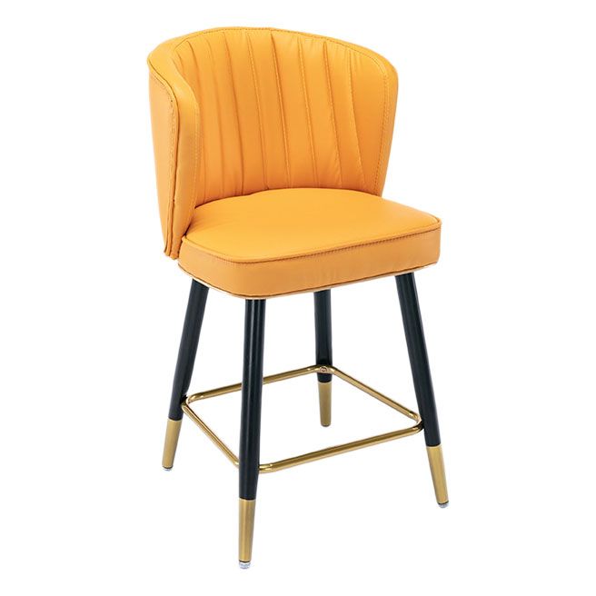 Scandinavian Footrest Checkout Counter Stool Matte Finish PU Leather Barstool Clearhalo 'Bar Furniture' 'Bar Stools' 'bar_stools' 'furn' 'furn_bar_stools' 'Furniture' 'Kitchen & Dining Furniture' 1200x1200_5009023d-bb91-4888-a508-aea45a03e68b