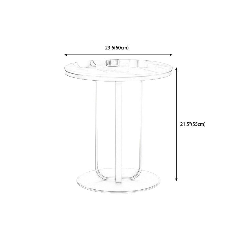 Tavola moderna del lato rotondo 21,5 "tavolo da piedistallo alto in bianco