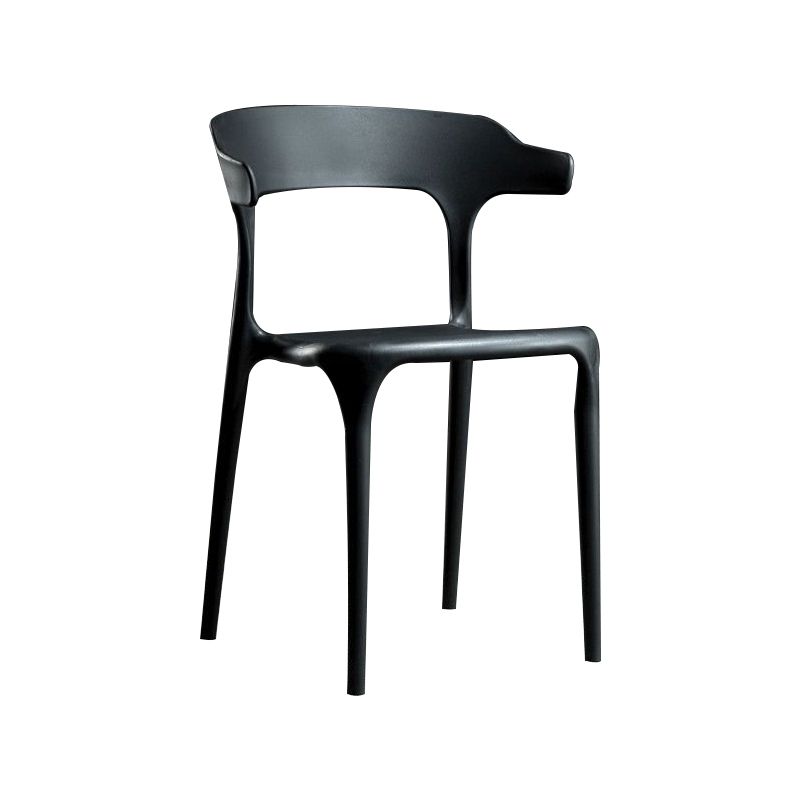 Silla de comedor de plástico moderna silla lateral de comedor abierta para la cocina