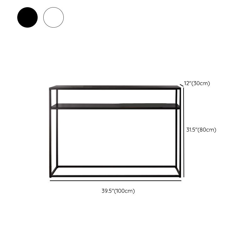 Contemporary Style Console Table Rectangle Metal Accent Table for Hall