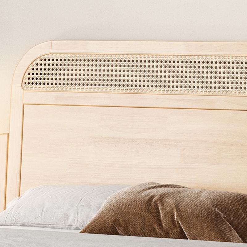 Letto standard tropicale naturale rattan e pannello di gomma con testiera