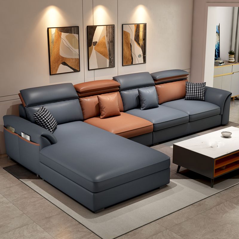 Pillow Top Arm Cushion Back Storage Sectional Sofa with Chaise Clearhalo 'furn' 'furn_sectionals' 'Furniture' 'furniture_sectionals' 'kitchen' 'kitchen_sectionals' 'Living Room Furniture' 'Sectionals' 1200x1200_500e664b-8a2c-4c13-adf9-b6ce21c4c1a6