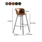 Modern Bucket Low Back Counter Chair Faux Leather Counter Bar Stool for Dining Room