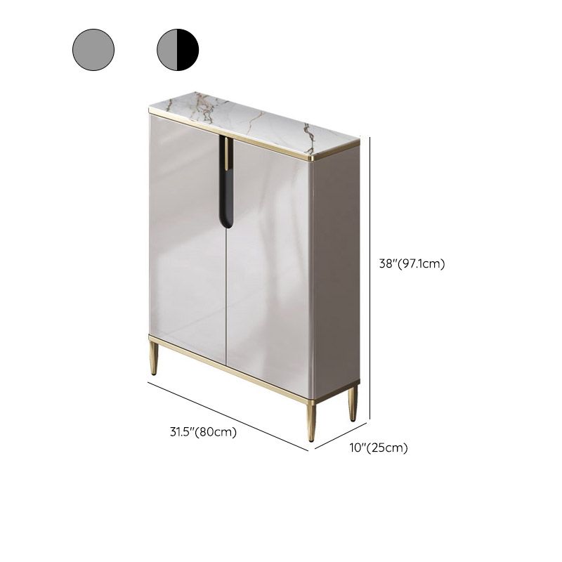 White Stone Top Sideboard Engineered Wood Side Board for Kitchen Use Clearhalo 'buffet_sideboard' 'Buffets & Sideboards' 'furn' 'furn_buffet_sideboard' 'Furniture' 'Kitchen & Dining Furniture' 1200x1200_500fc289-0e51-432d-8417-75ae44086e9f